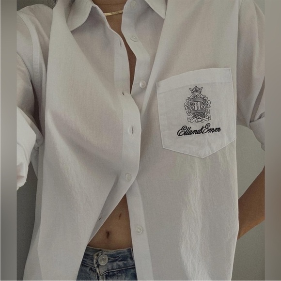 ellandemm Tops - NWT Ellandemm classic oversized button down white shirt M/L preppy country club